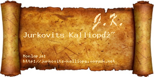 Jurkovits Kalliopé névjegykártya